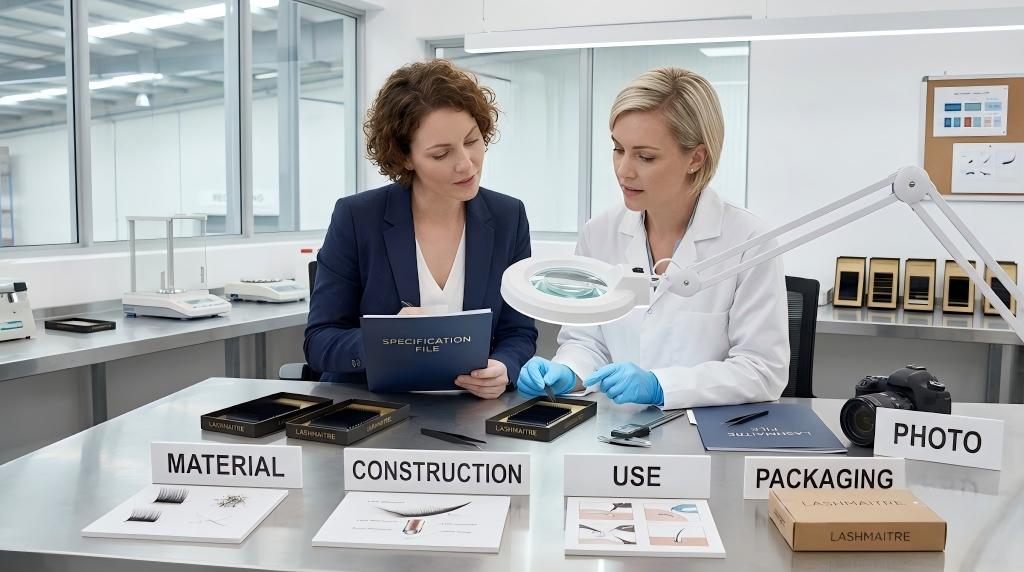 Importer and lab specialist reviewing lash HTS classification evidence