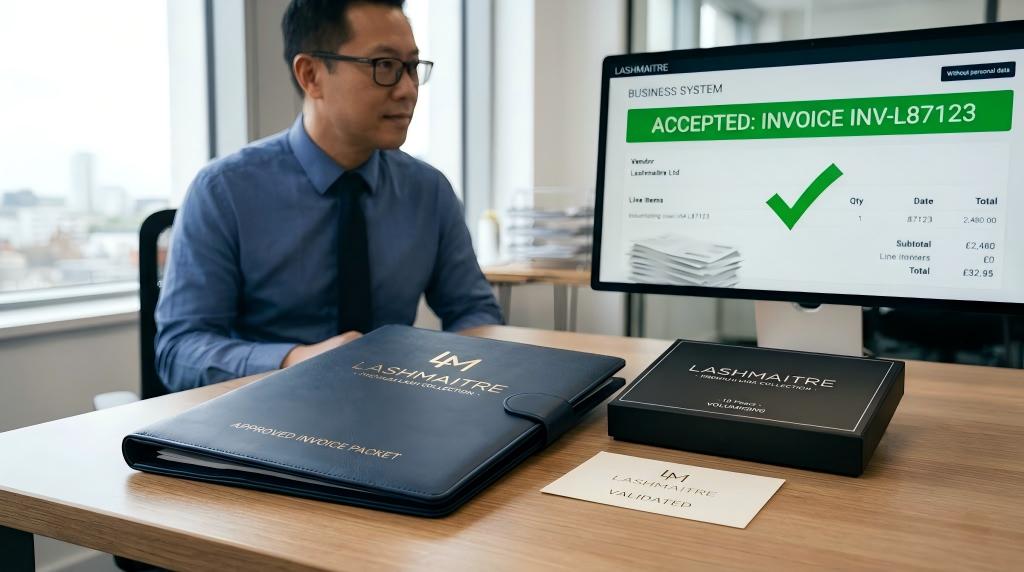Validated LASHMAITRE retail invoice approved for electronic submission