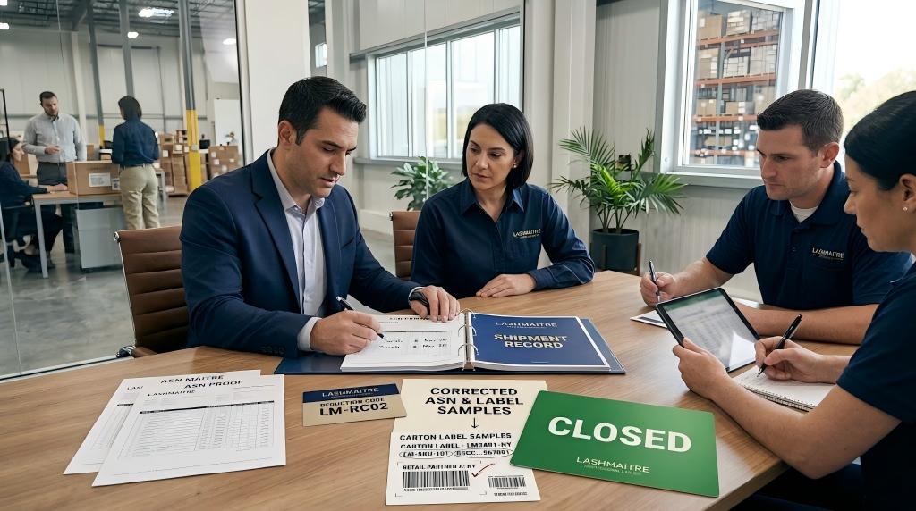 LASHMAITRE retailer deduction root cause corrected and closed