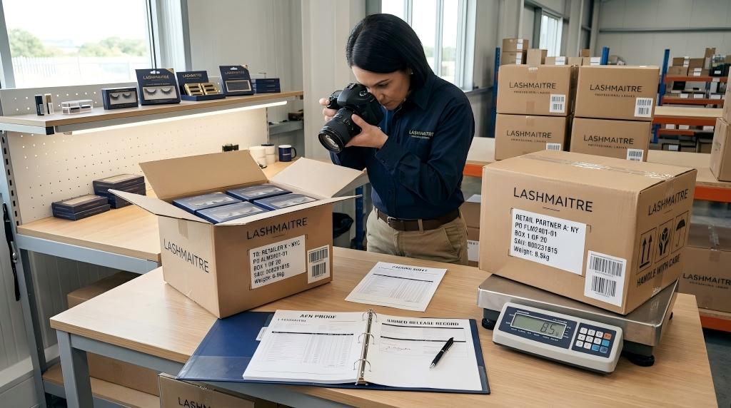 LASHMAITRE shipment photo and document evidence captured before dispatch