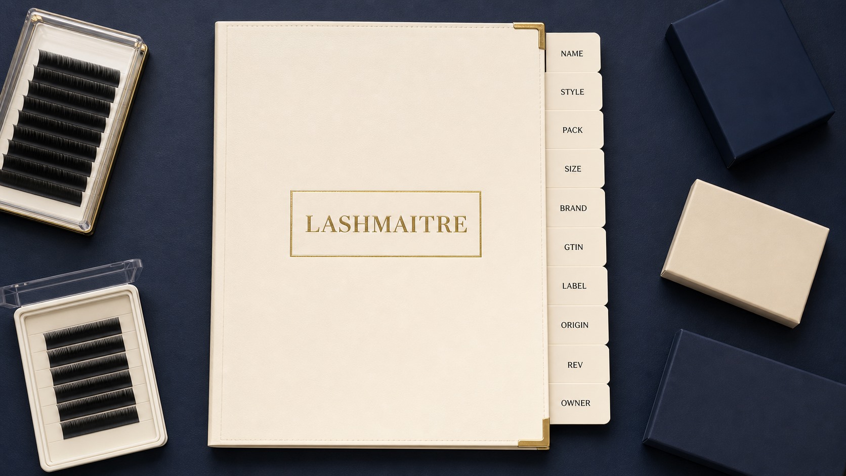 Ten controlled fields assembled for a LASHMAITRE lash SKU master record