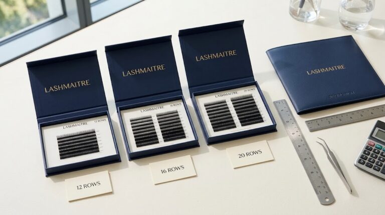 LASHMAITRE 12 row vs 16 row lash trays with 20 row comparison for wholesale buyers