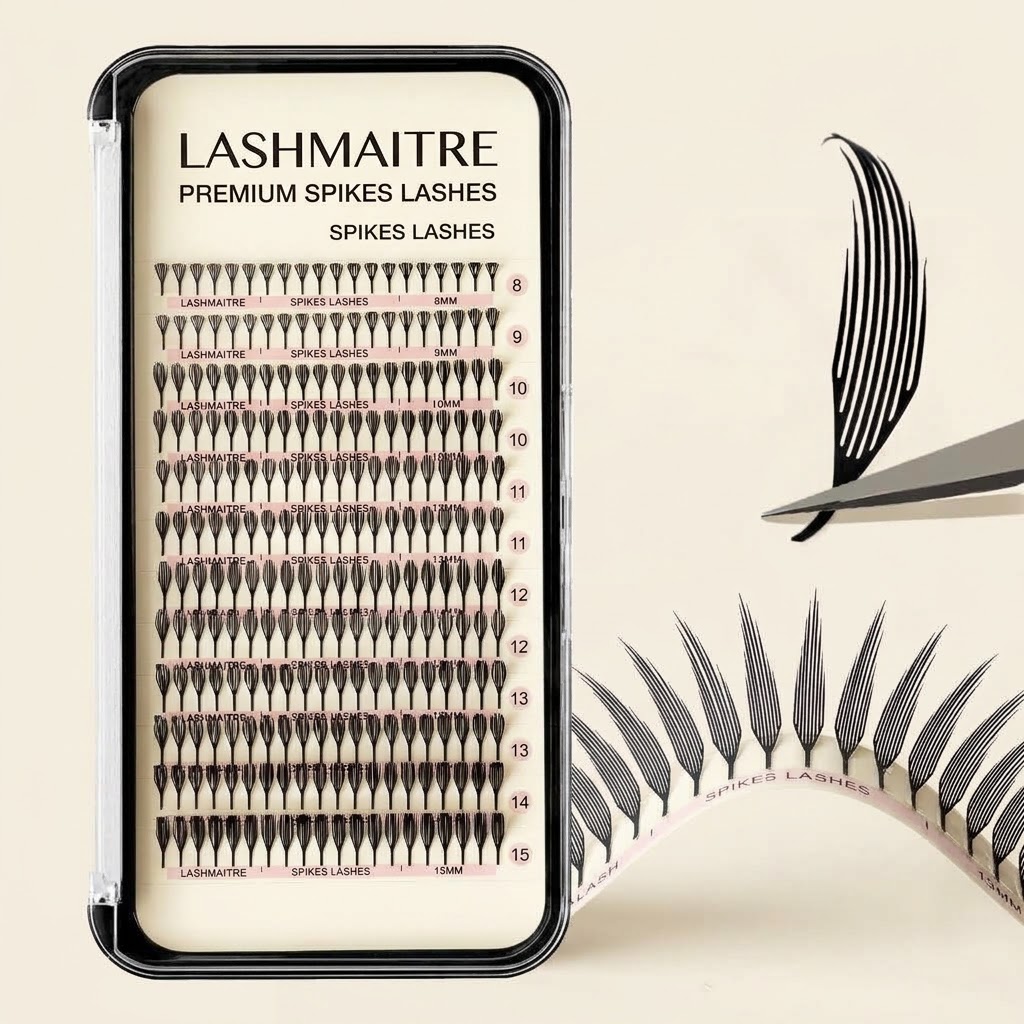LASHMAITRE anime vs wispy lash extensions compared in wholesale sample trays