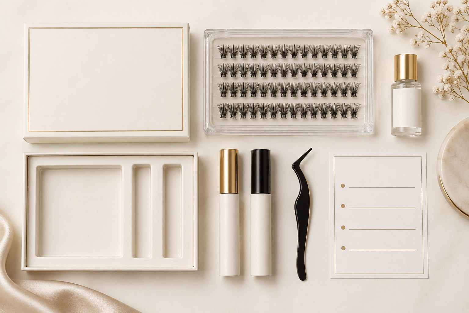 Bond-and-seal cluster lash kit components for private label buyers