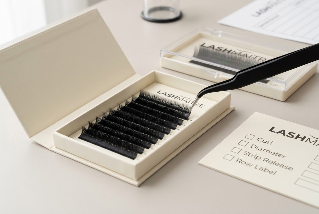 LASHMAITRE classic lash tray strip release and row label inspection
