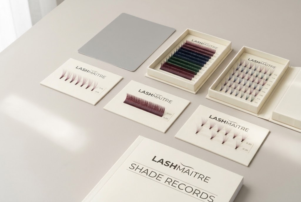 colored classic vs colored volume lashes shade records by LASHMAITRE