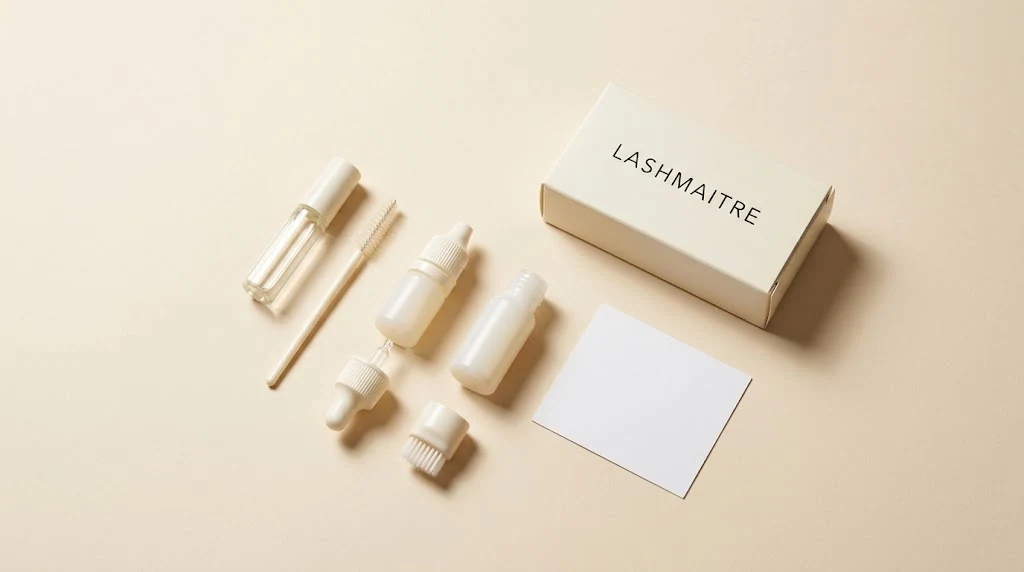 LASHMAITRE private label lash conditioner kit with spoolie and applicator bottles