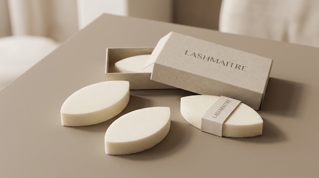 LASHMAITRE lash practice sponge sample pack with separate pale training pieces