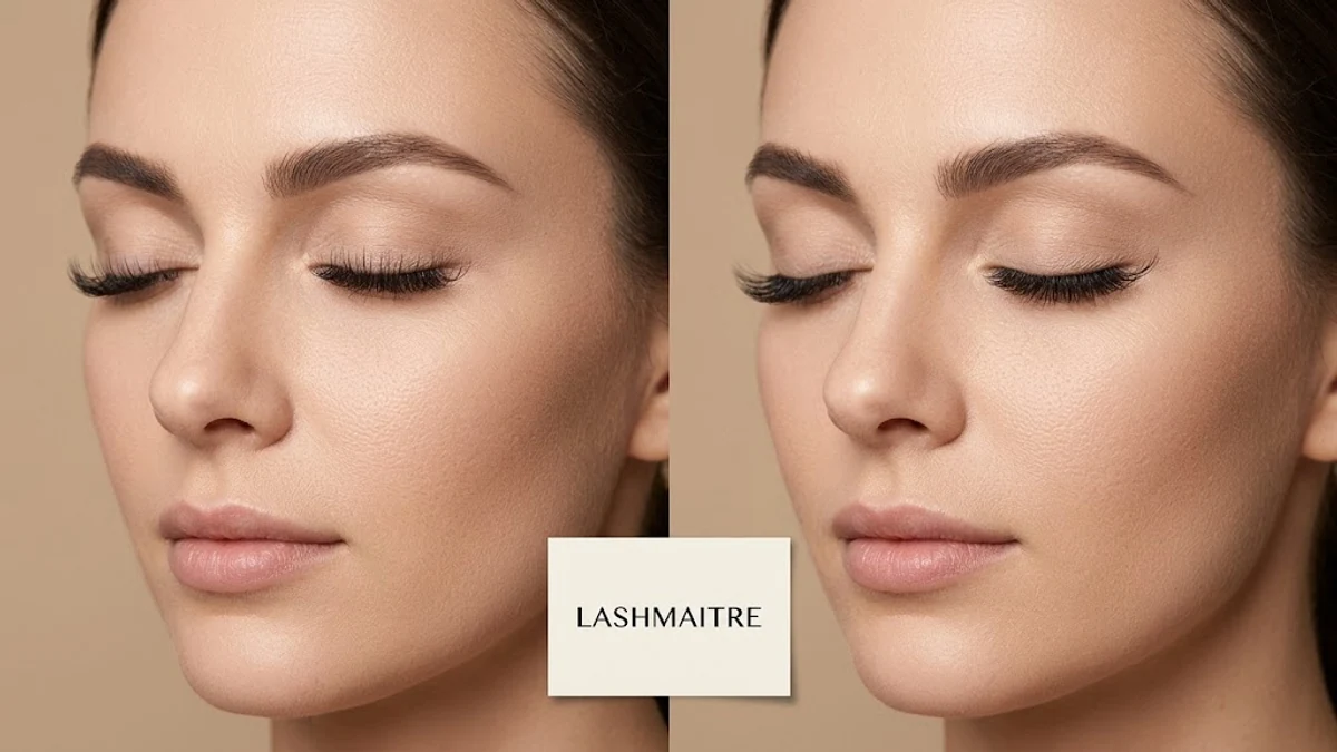 Open eye vs cat eye lash extensions side-by-side effect comparison