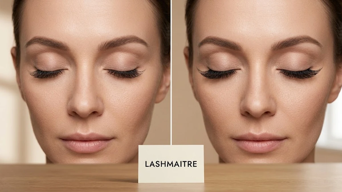 Illustrative squirrel and cat-eye lash extension effects compared side by side